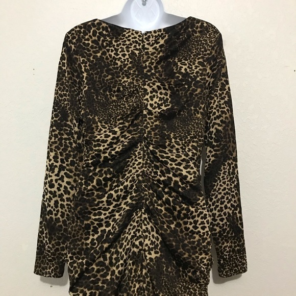 Philosophy Leopard Animal Print Draped Back Dress - Picture 7 of 8